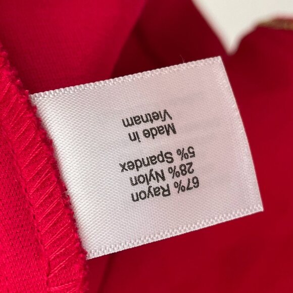 Lane Bryant Womens Plus 26 Red Zip Up Stretch Jacket Peplum Long Sleeve - Picture 6 of 9